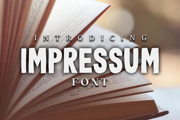 Impressum: A Simple and Neat Display Font for Creative Expression