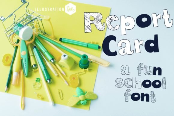 Report Card: A Fun and Unique Display Font for Student-Themed Designs