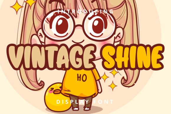 Vintage Shine: A Fun, Friendly Font for Kids' Projects